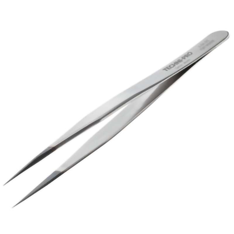 ESD Diamond Tweezers, Style 3, Anti-Acid/Anti-Mag SS, Fine, Pointed, 4.7"
